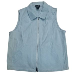 Stripped Zippered sleeveless Vest 2 pockets NWT vintage